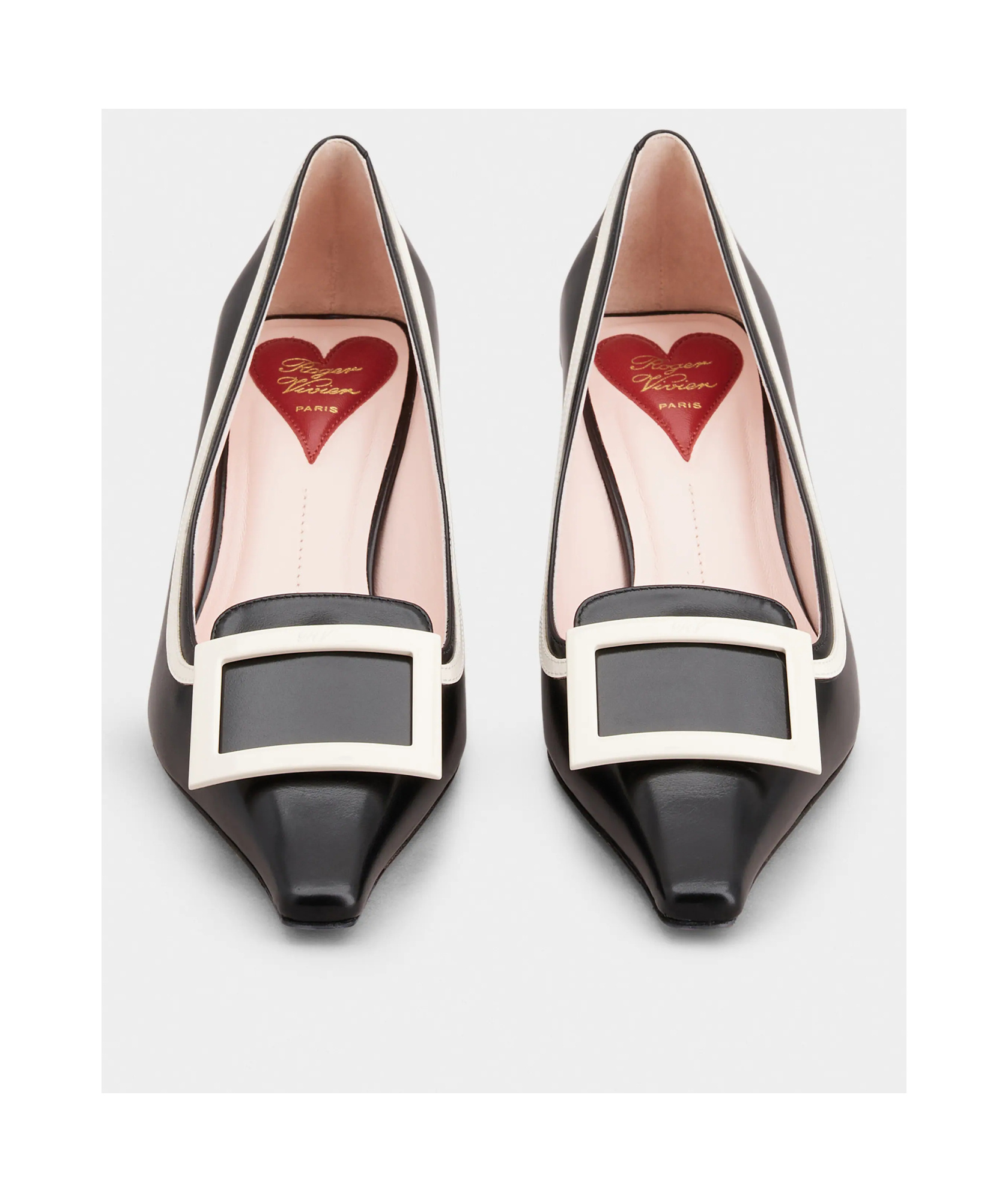Shop Roger Vivier Viv' Canard Pumps In Leather In Black