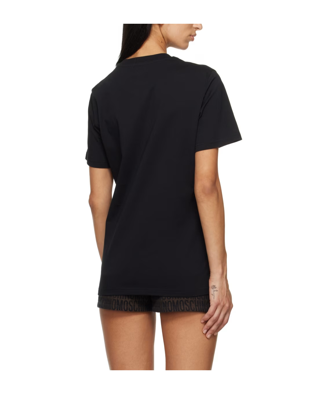 Moschino Black Regular Fit T-shirt With Logo And Heart Graphic In Black
