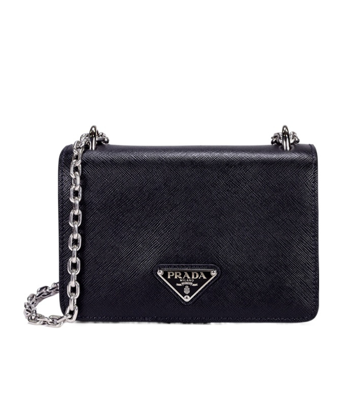Prada Flip Shoulder Bag In Black