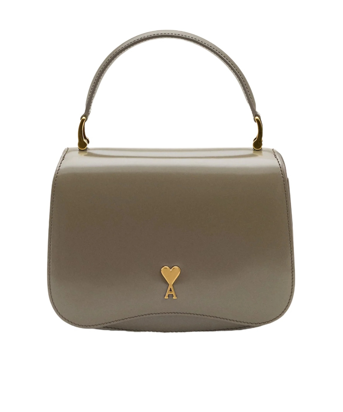 Ami Alexandre Mattiussi Ami Paris Logo Plaque Foldover Top Shoulder Bag In Green