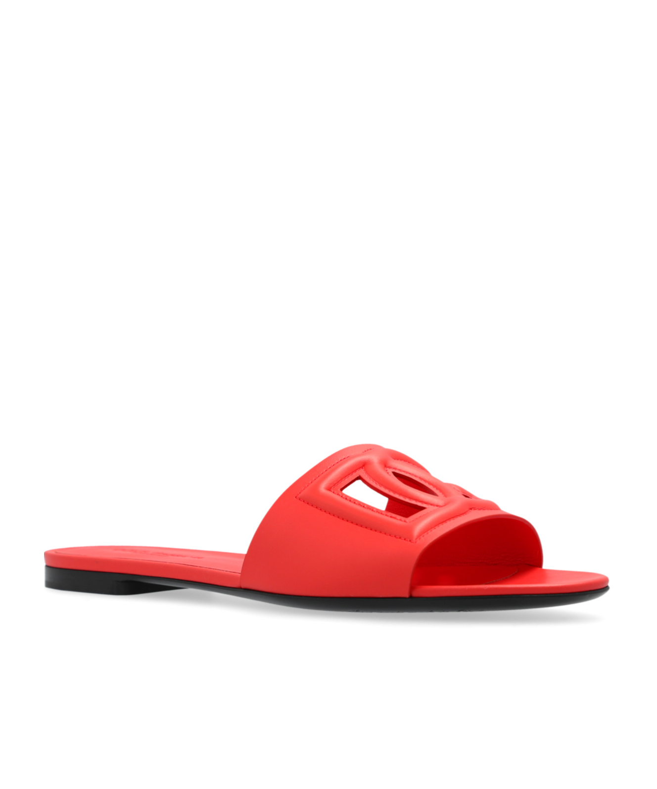 Dolce & Gabbana Dolce&gabbana Bianca Interlock Slide Sandal In Red