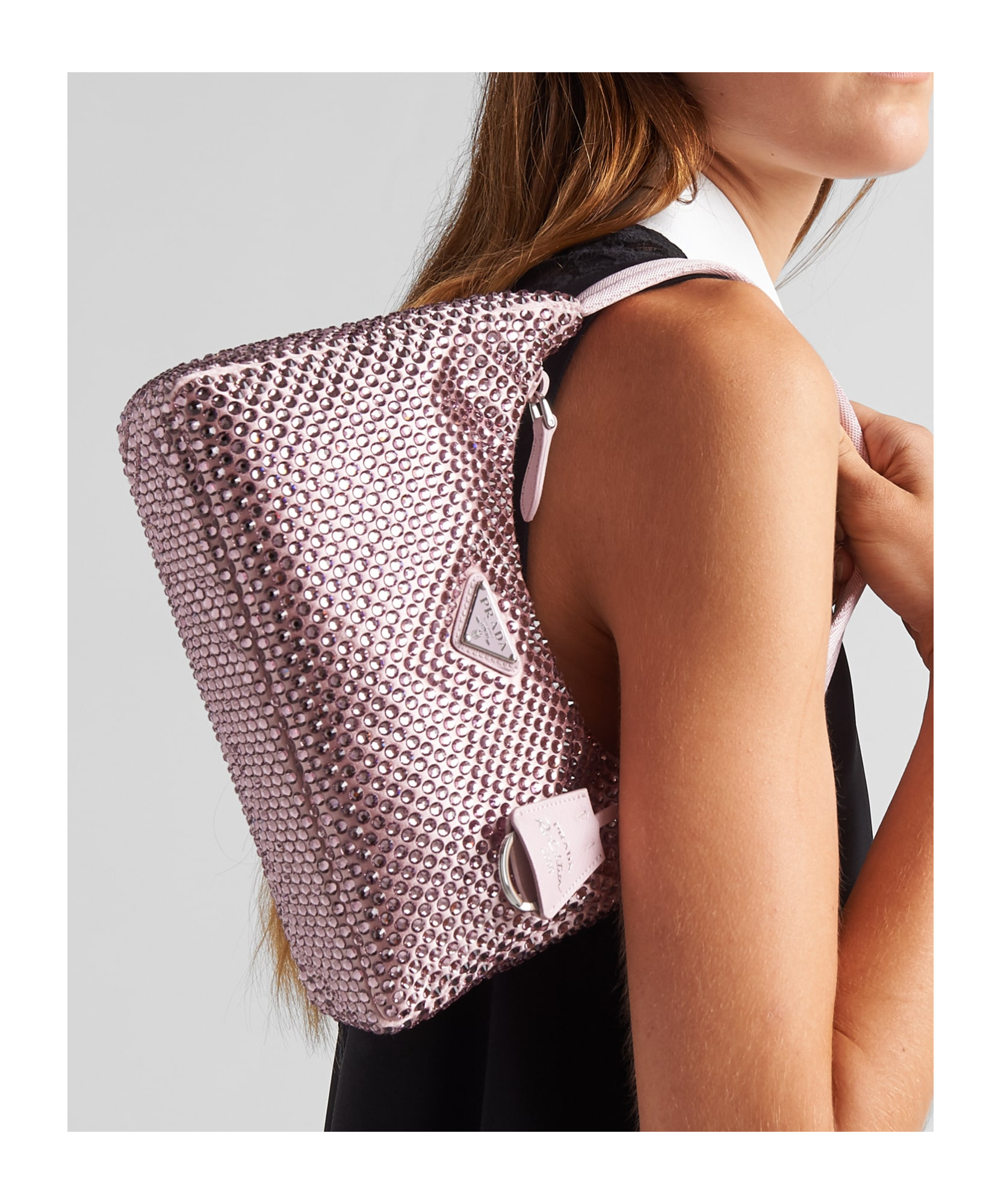 Prada Re-edition 2000 Crystal-embellished Mini Bag In Pink