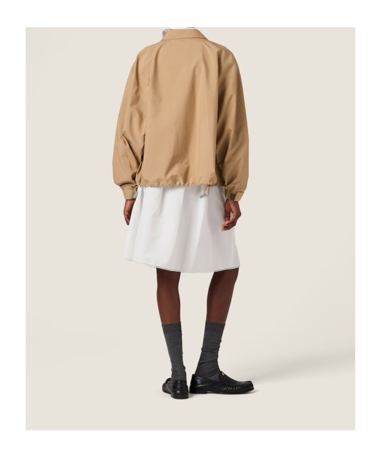 Miu Miu Technical Fabric Windbreaker In Brown