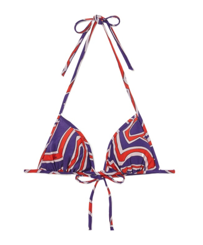 Pucci Labirinto Print Triangle Bikini Top In Multi