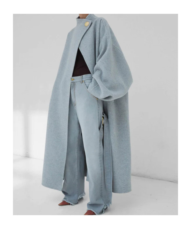 Darkpark North Oversize Cashmere Coat In Gray