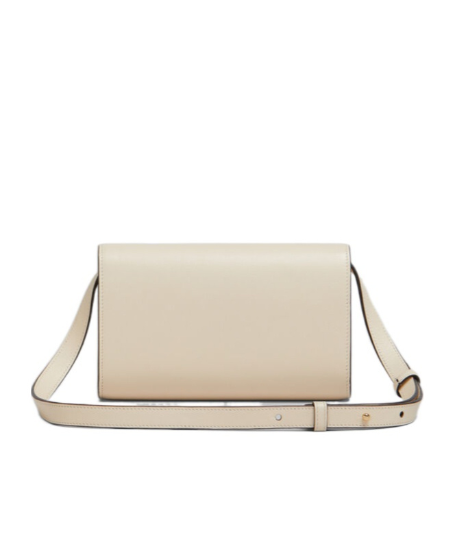 MARNI WHITE LEATHER TRUNKAROO CLUTCH