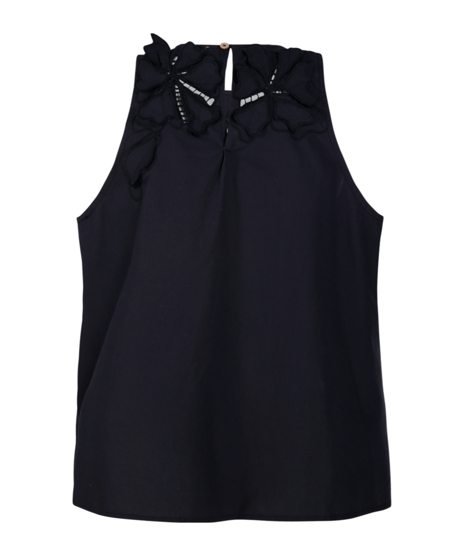 Shop Forte Forte Strong 'en Fleur' Embroidery Cotton Popline Top