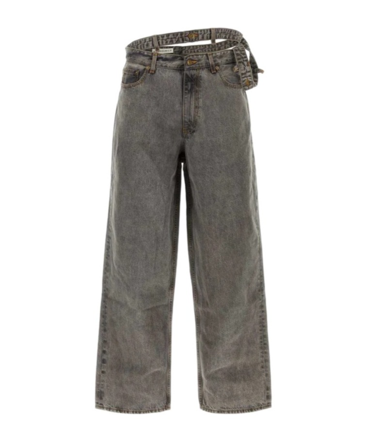 パンツ Y PROJECT Women Straight Pants 107PA002EVERGREENBLACK Black Y/PROJECT - EVERGREEN BANANA SLIM JEANS | HBX - Globally