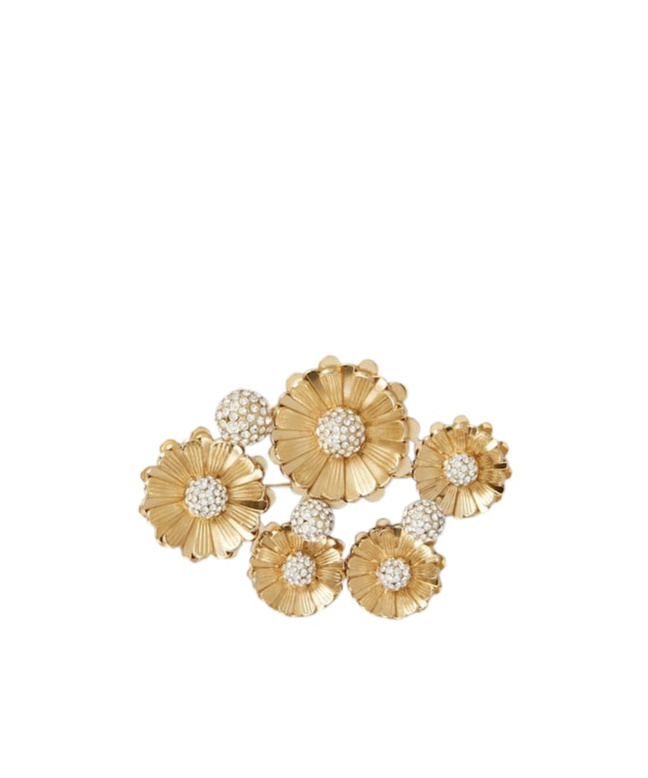 Roger Vivier Flower Brooch In Golden