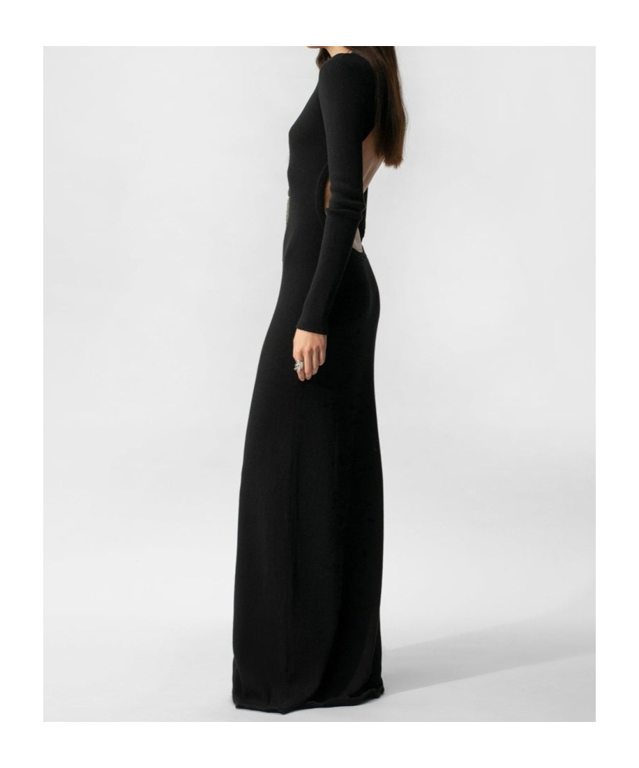 Ann Demeulemeester Long-sleeved Dress In Black