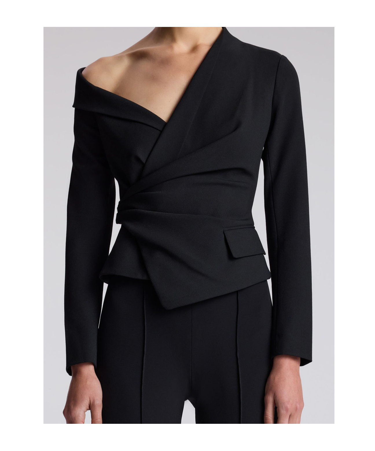 A.l.c Skyla Asymmetric Wrap Top In Black
