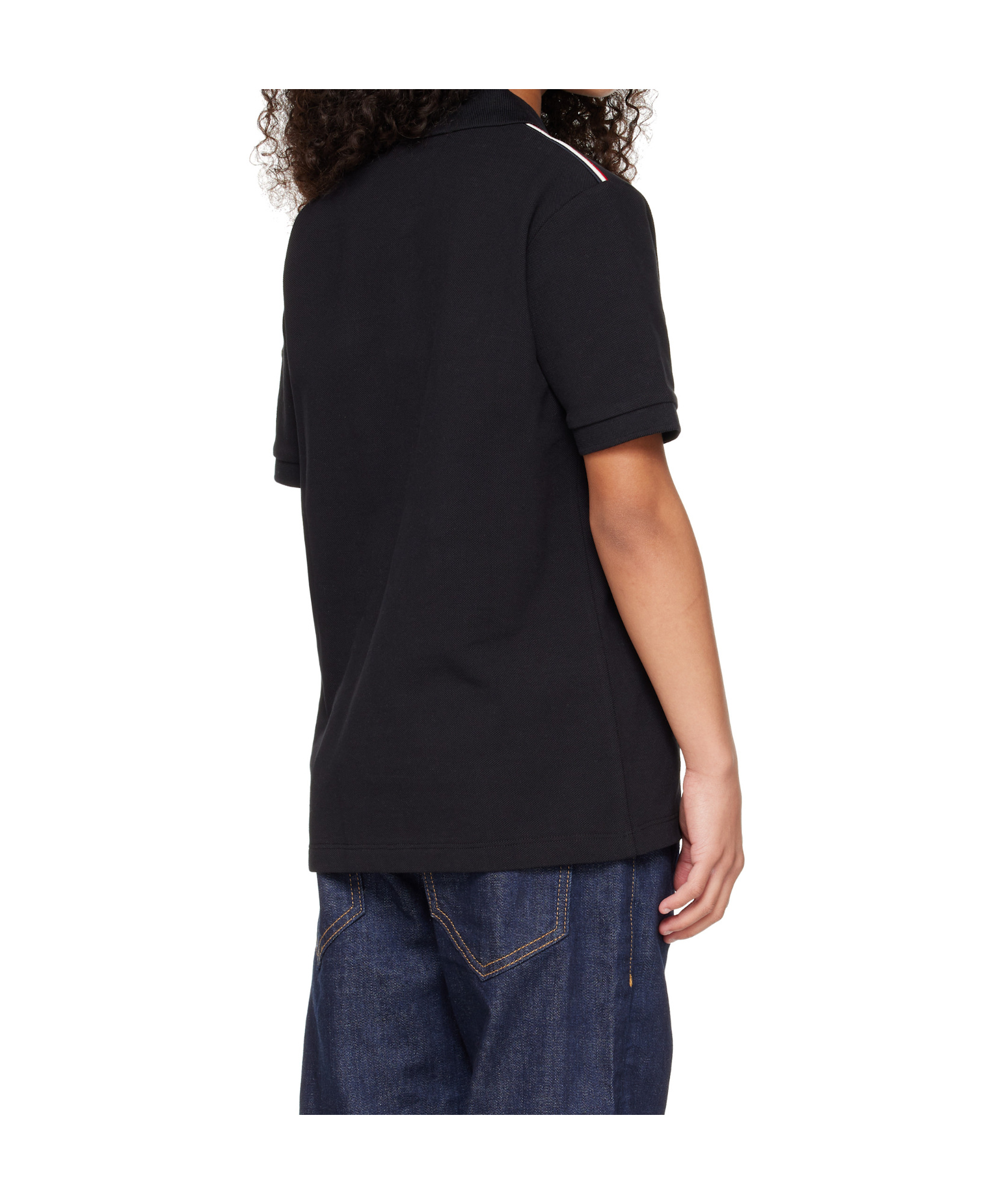 Moncler Short-sleeved Polo Shirt In Black