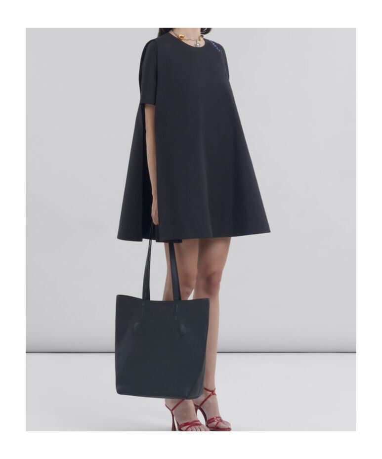 Marni Cotton Mini Dress In Black