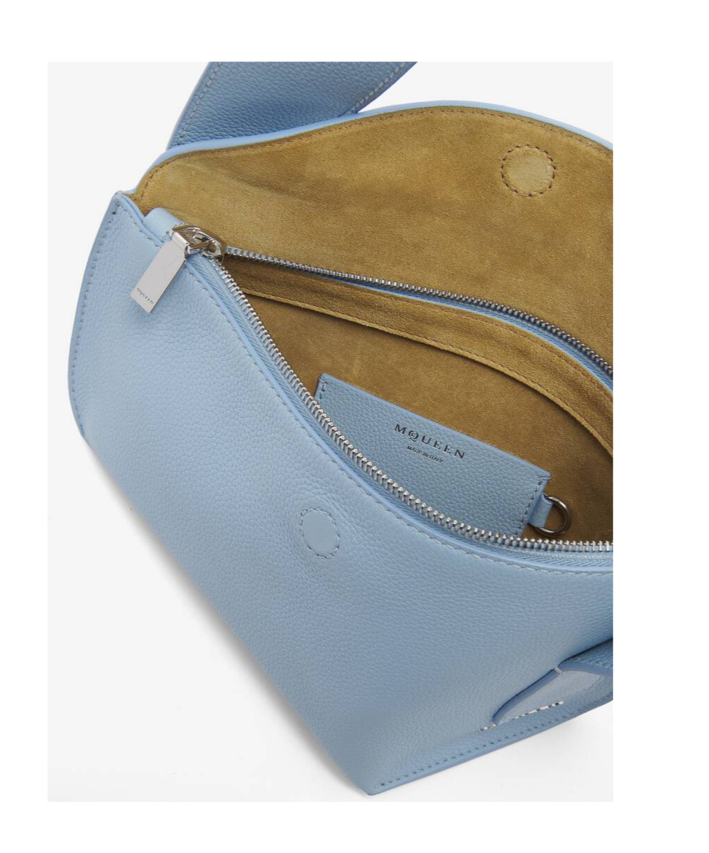Alexander Mcqueen Leather T-bar Sling Cross-body Bag In Shirt Blue