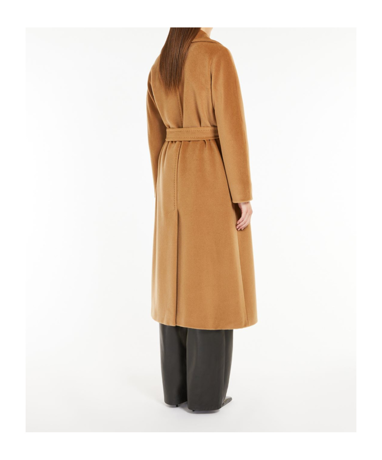 Max Mara Button Detailed Belted Coat In Brown
