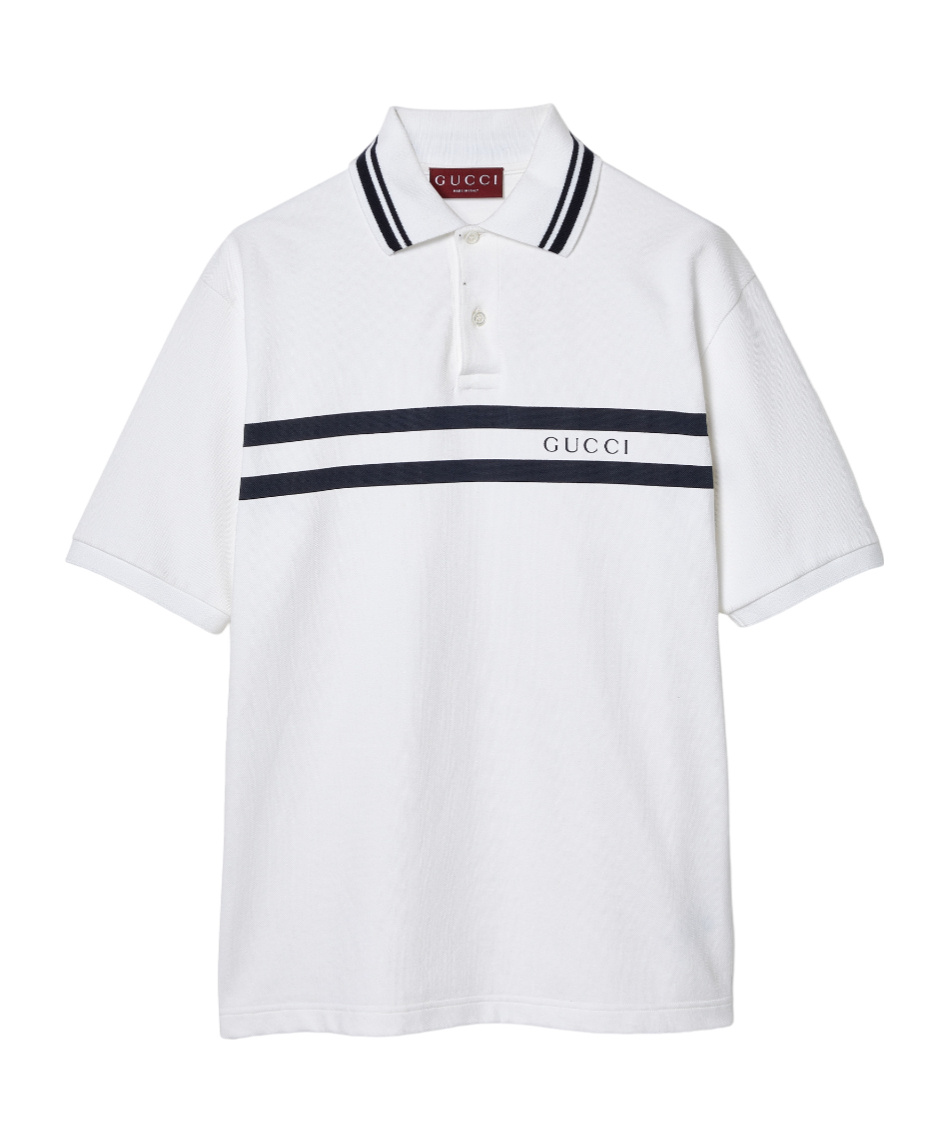 Gucci Ss Polo Stretch Cotton Piquet In White