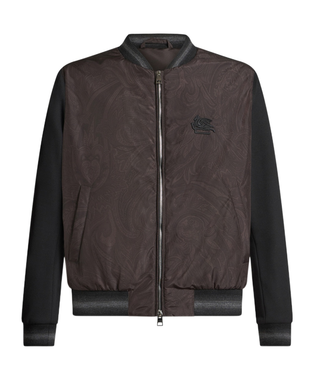 Etro , Paisley Bomber Jacket With Logo, Man, Black, Size M In Black