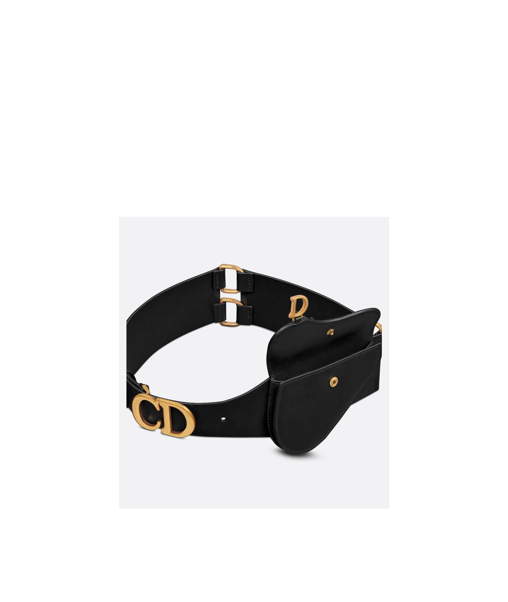 Dior Logo Saddle Bag Belt In Black