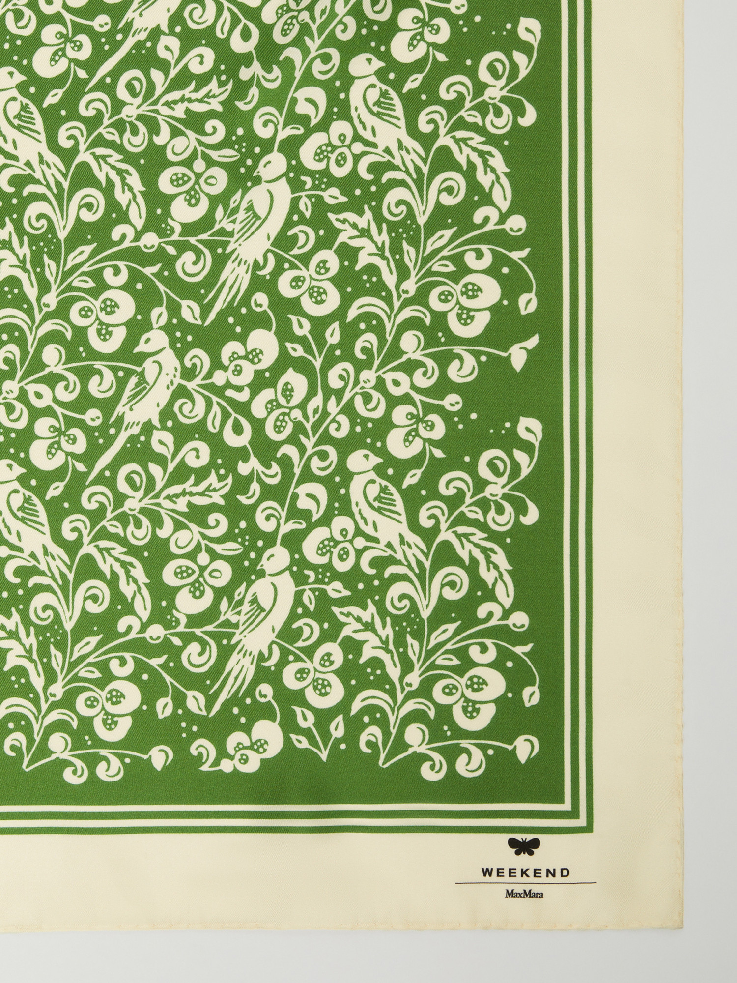 Weekend Max Mara Square Silk Scarf In Green