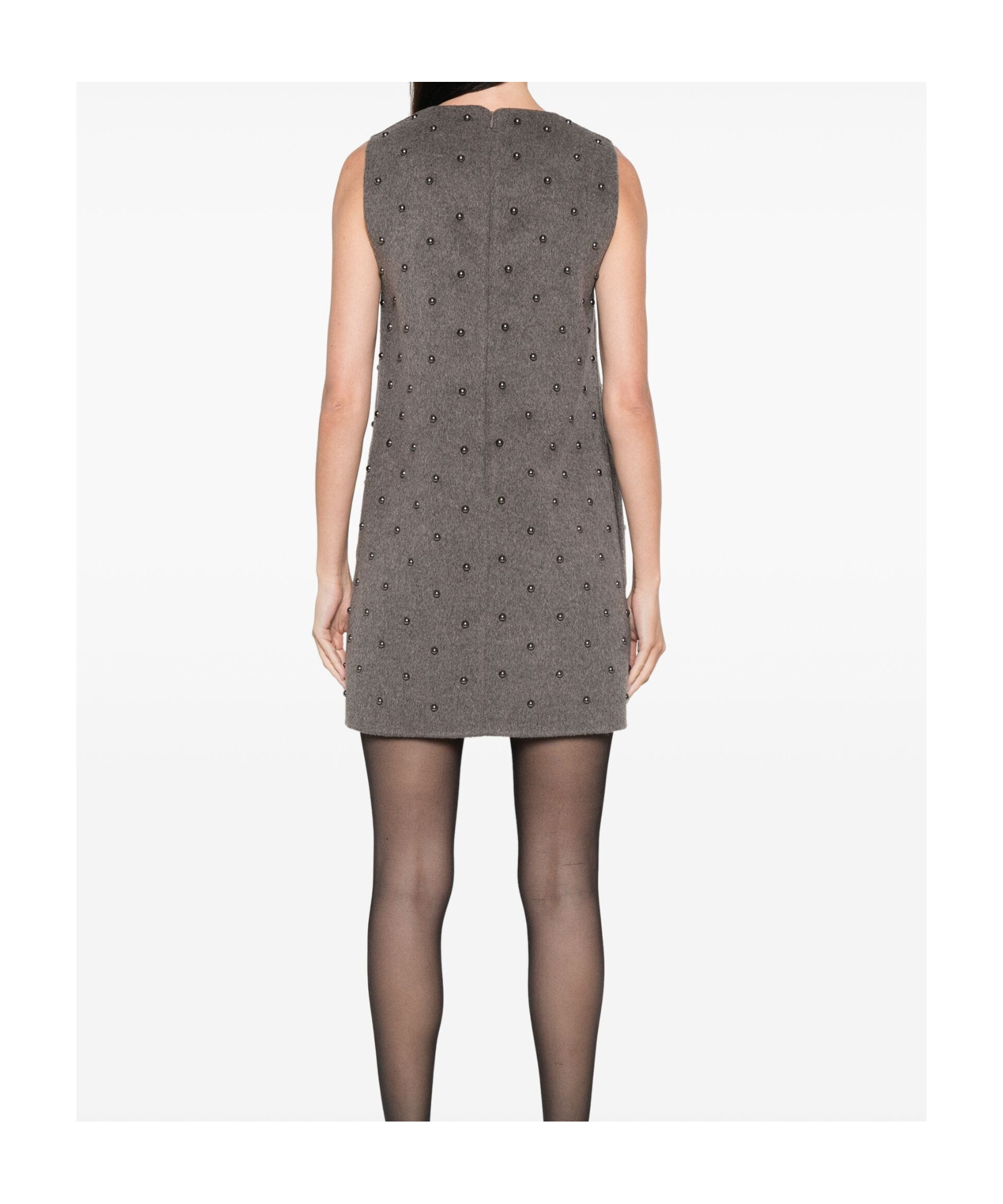 P.a.r.o.s.h Bleak Studded Mini Dress In Black