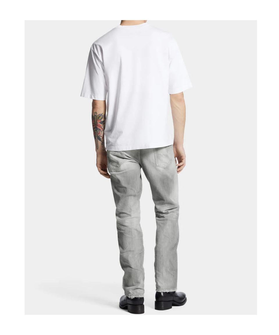 Dsquared2 Relaxed Fit Distressed Denim Jeans In Gray