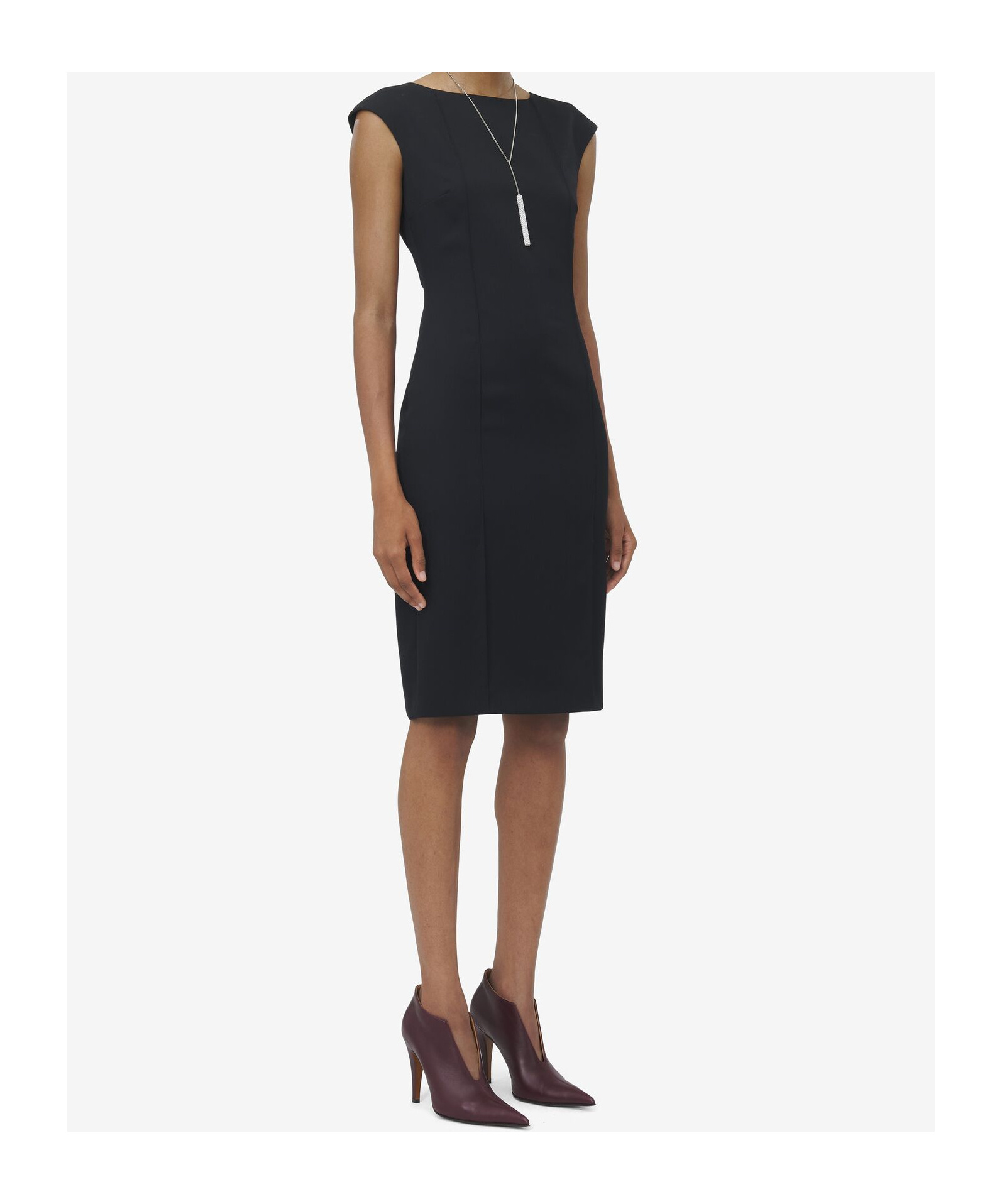 Alexander Mcqueen Wool Pencil Mini Dress In Black