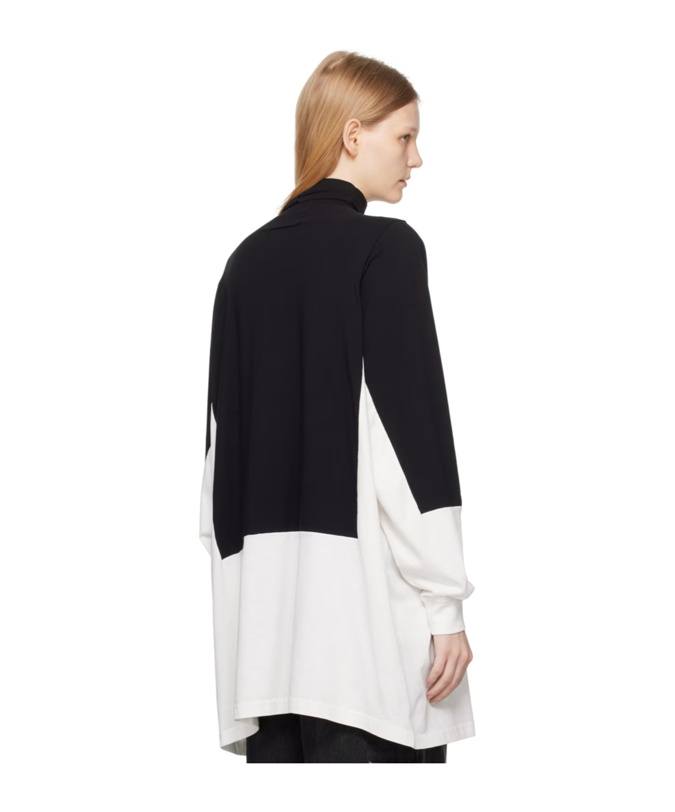 Shop Mm6 Maison Margiela Stitching High-necked Sweaters In Black