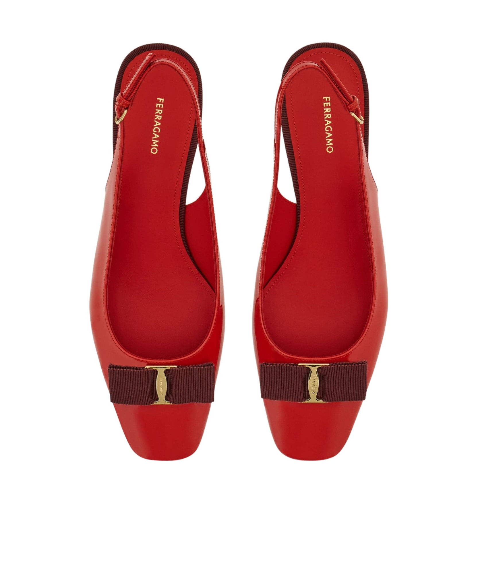 Ferragamo Rivada 30 Patent Leather Slingback Pumps In Red