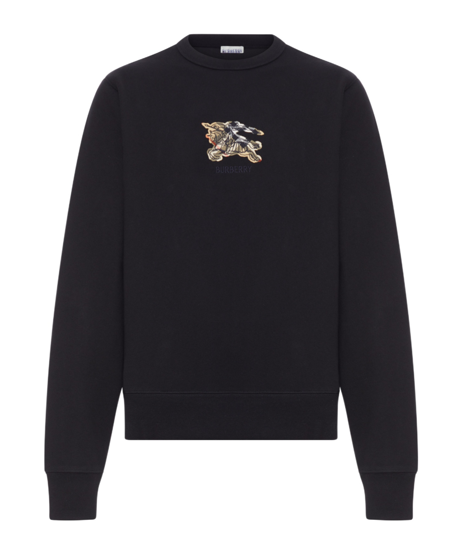 Burberry Crewneck Sweater With Long Sleeves And Logo In Black