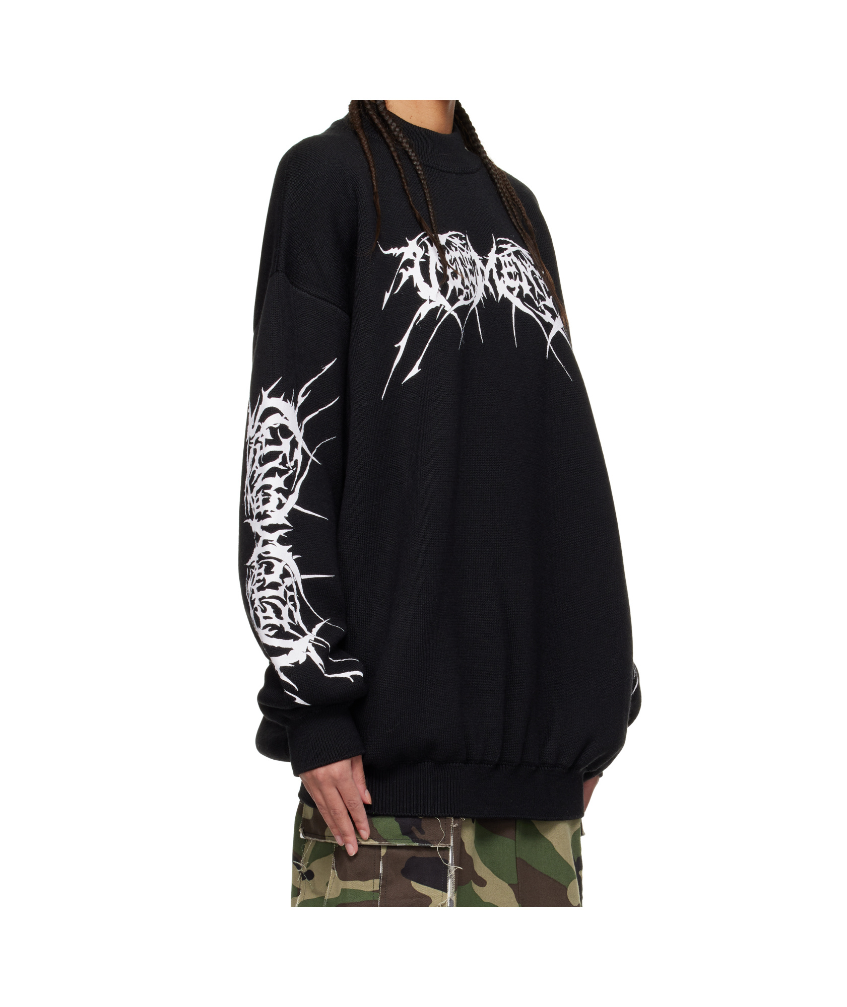 Vetements Crew Neck Sweater In Black