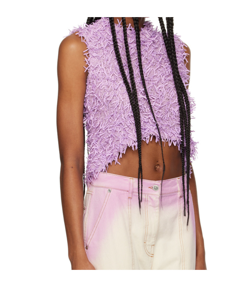 Msgm Textured-finish Knitted Top