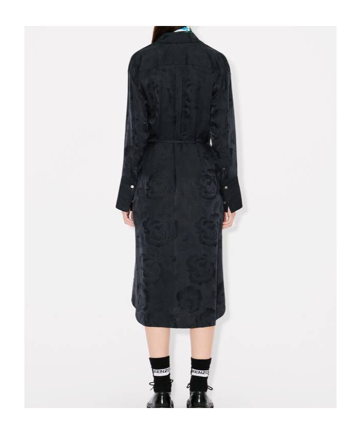 Kenzo Lapel Long-sleeved Windbreaker In Black