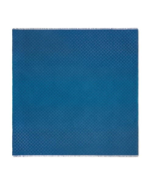 Gucci Women Wool Blend Shawl With Gg Lame Motif In Blue