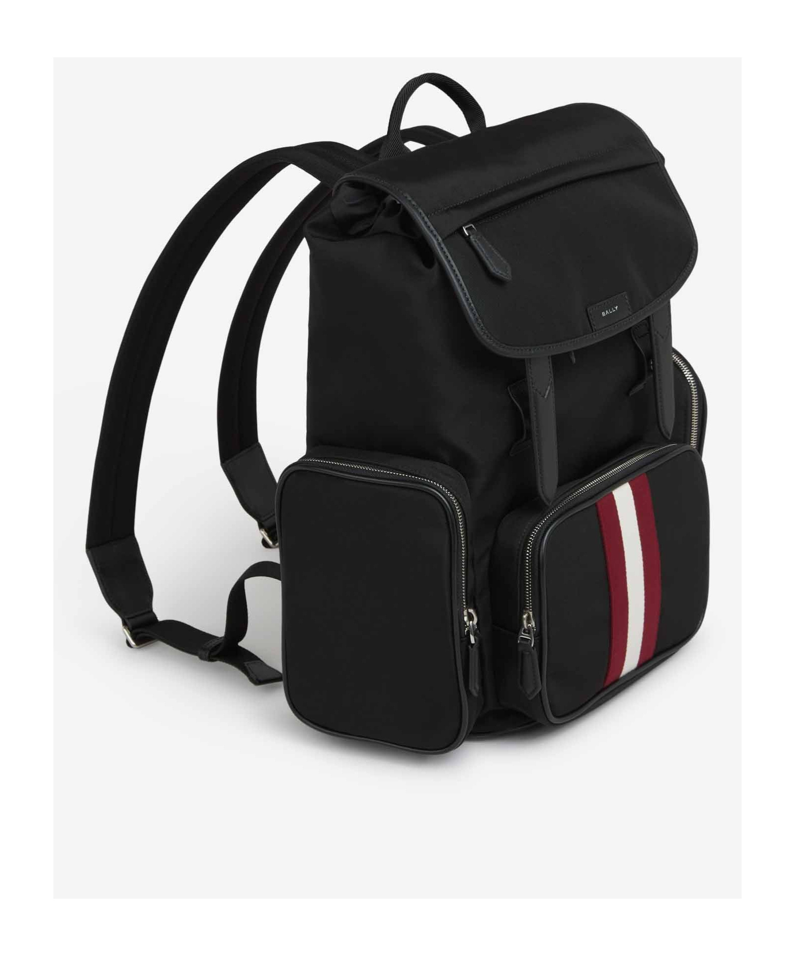 Bally Striped Backpack In Black