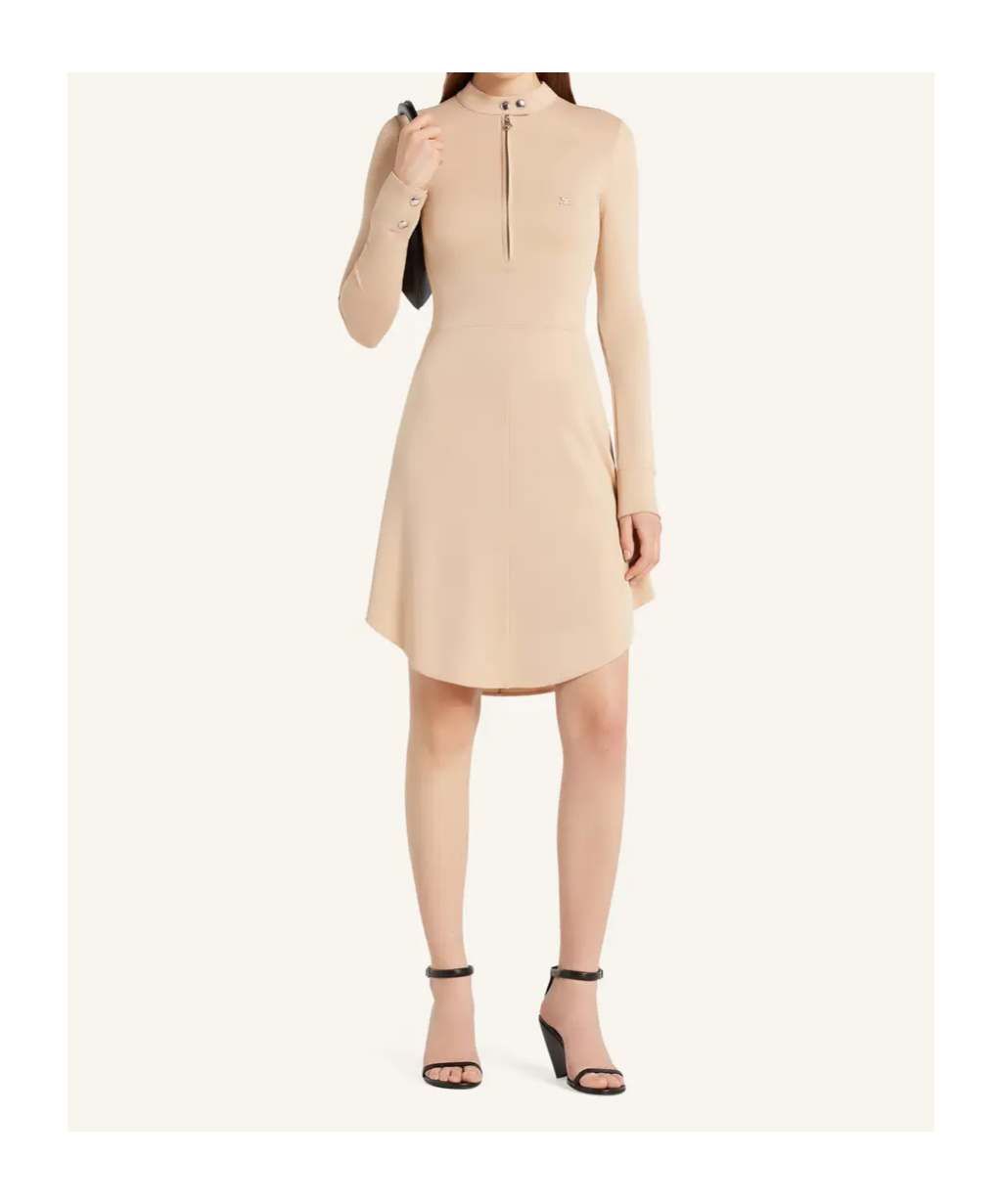 Courrèges Zippered-collar Dress In Neutral