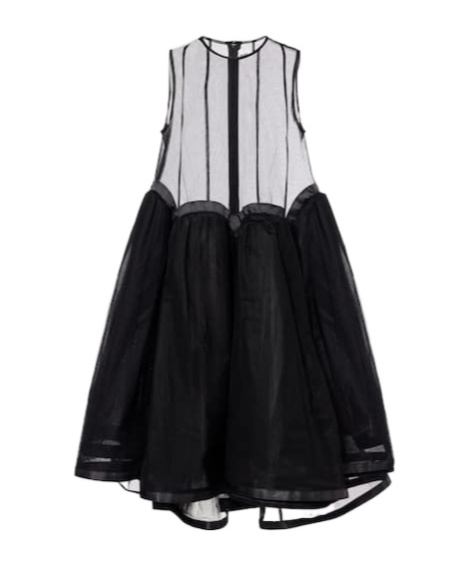 Comme Des Garçons Tulle Midi Dress In Black