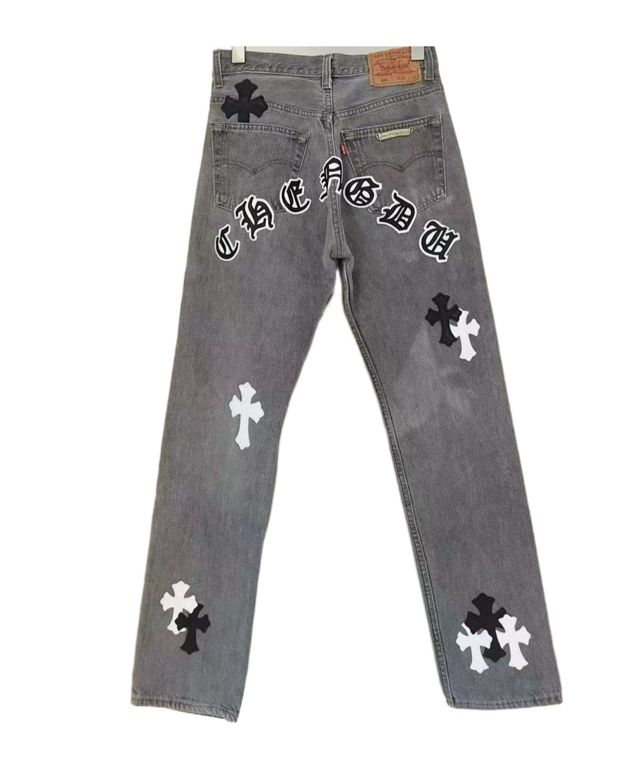 Chrome Hearts Belt Loops Casual Pants In Gray
