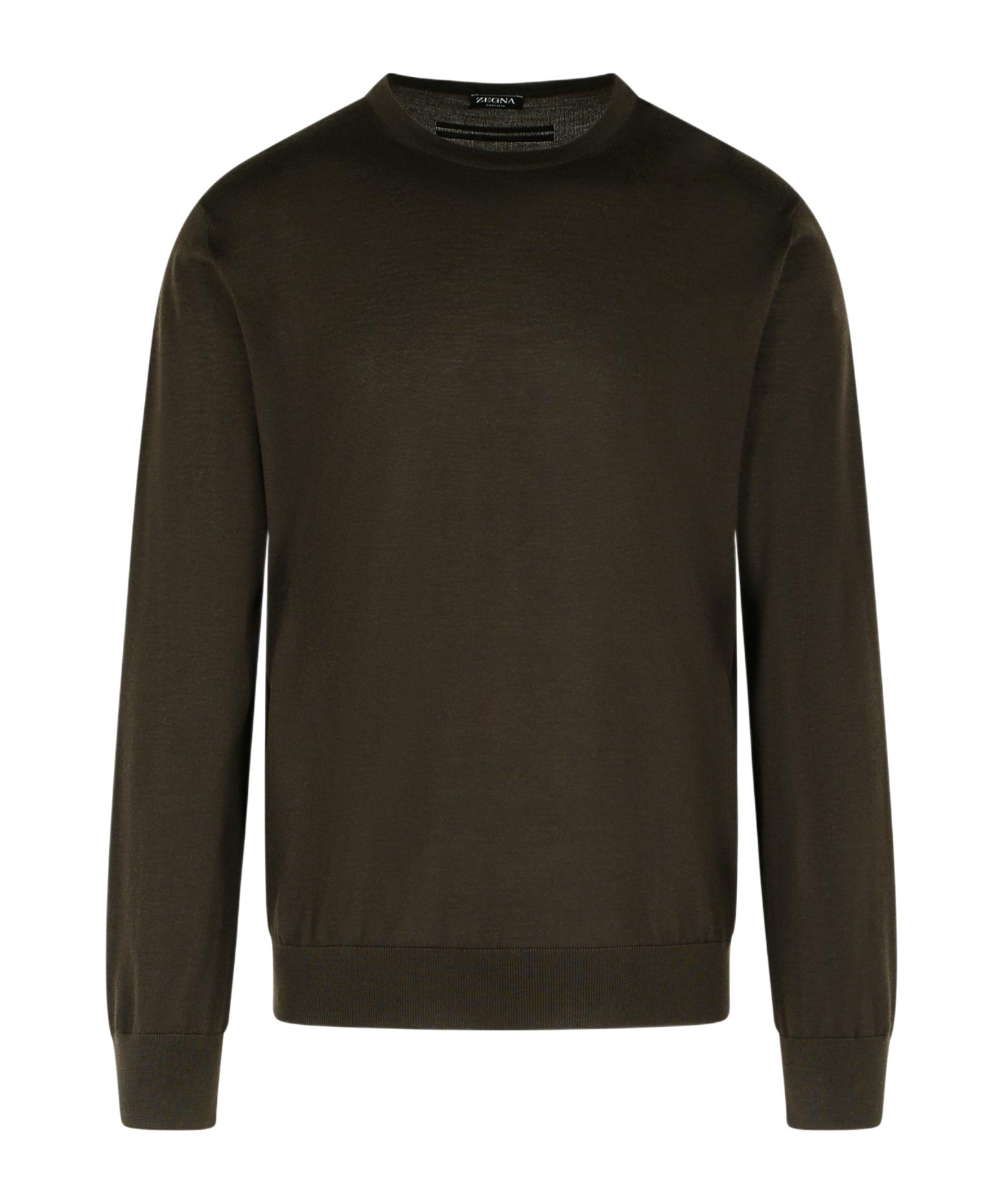 Zegna Cashmere Blend Crew Neck Sweater In Brown