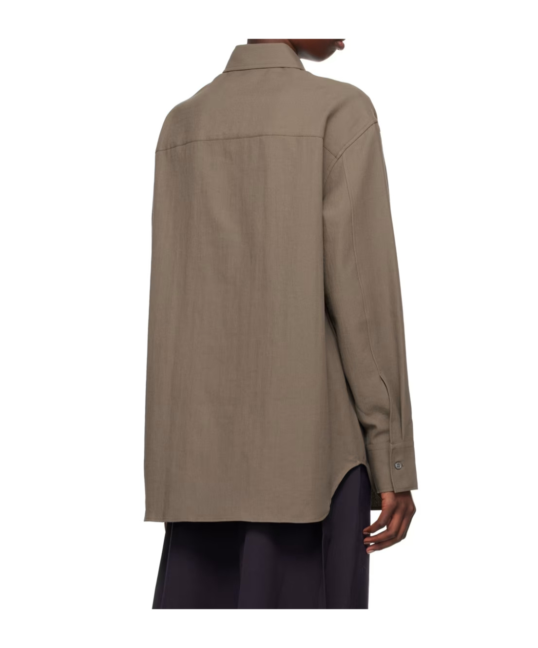 Studio Nicholson Lapel Long-sleeved Shirt In Brown