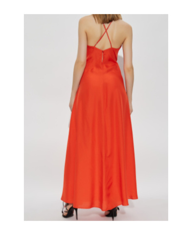 Shop Forte Forte Satin Maxi Dress In Red