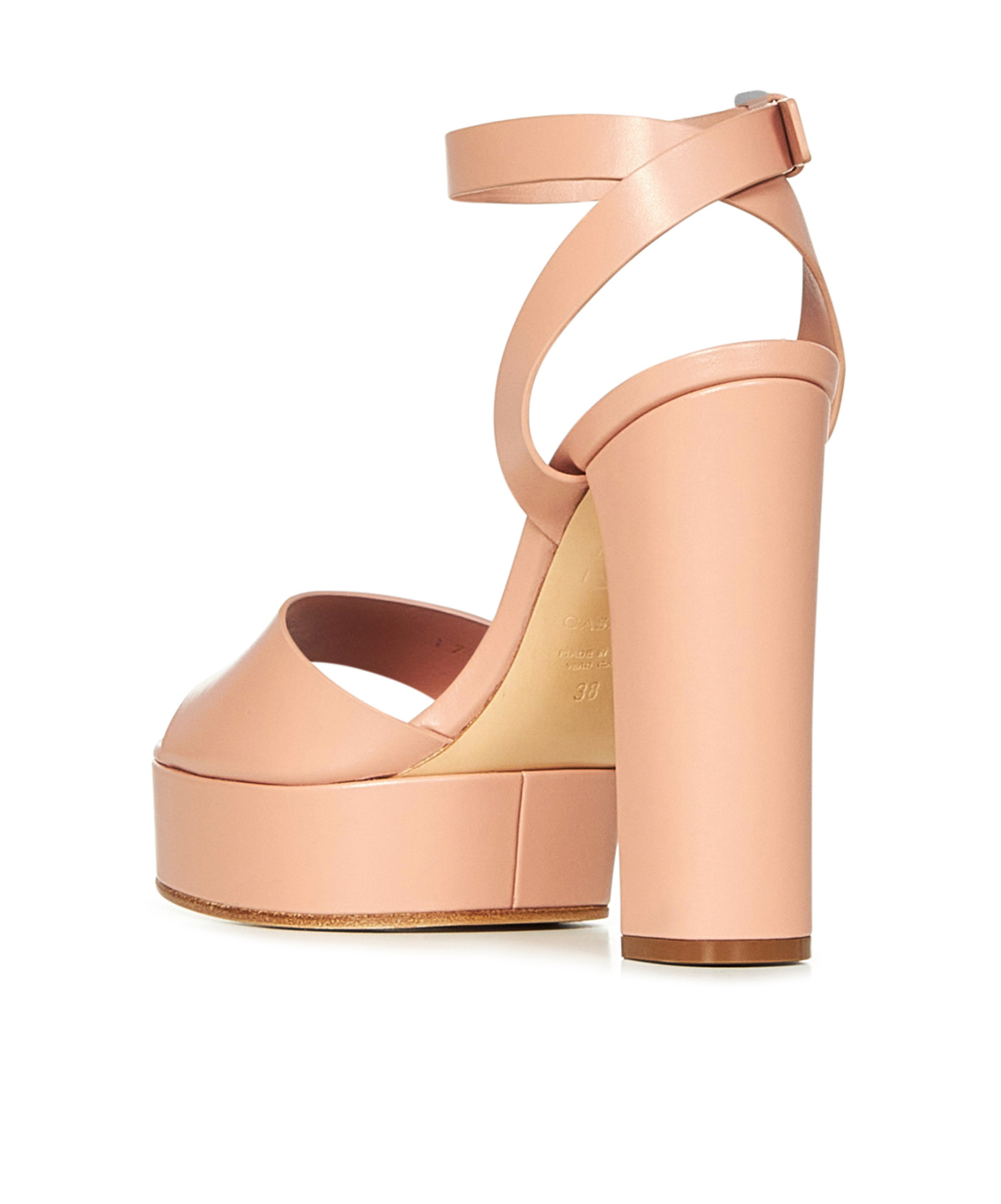 Casadei Soft Nappa Leather Sandals With 120 Mm Heel In Neutral