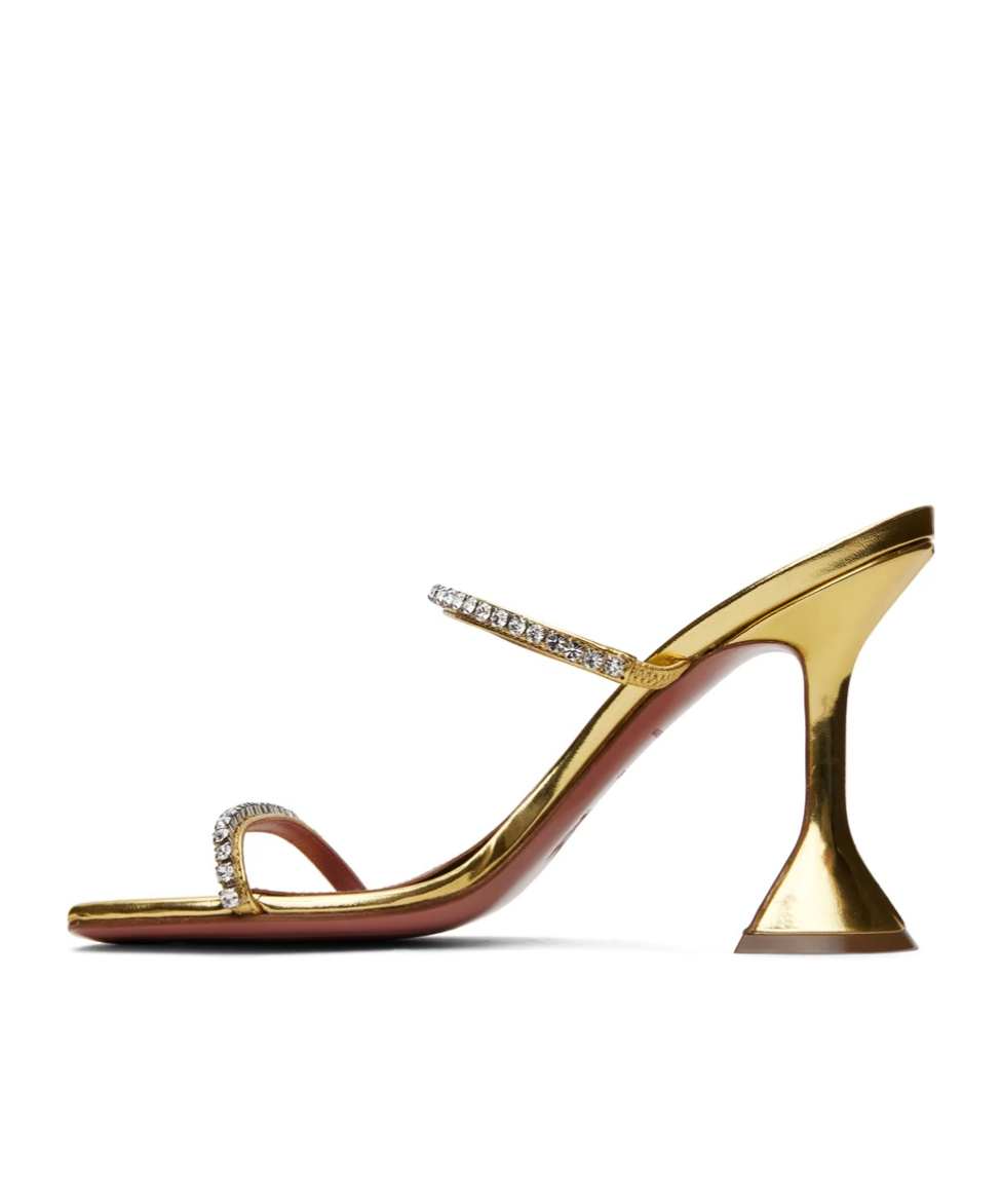 Amina Muaddi Gilda High-heeled Sandals In Brown