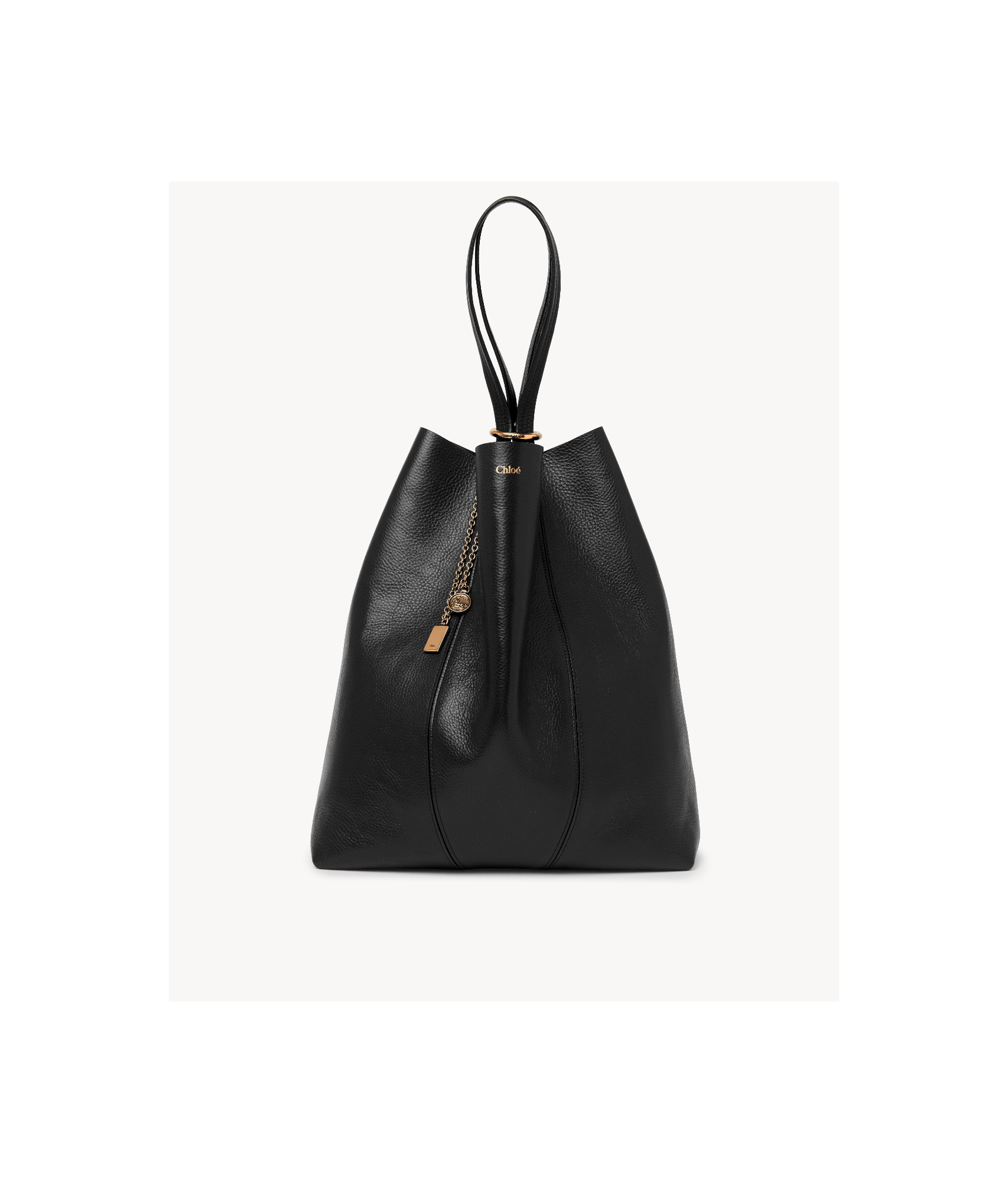 Chloé Large Spin Tote Bag In Black
