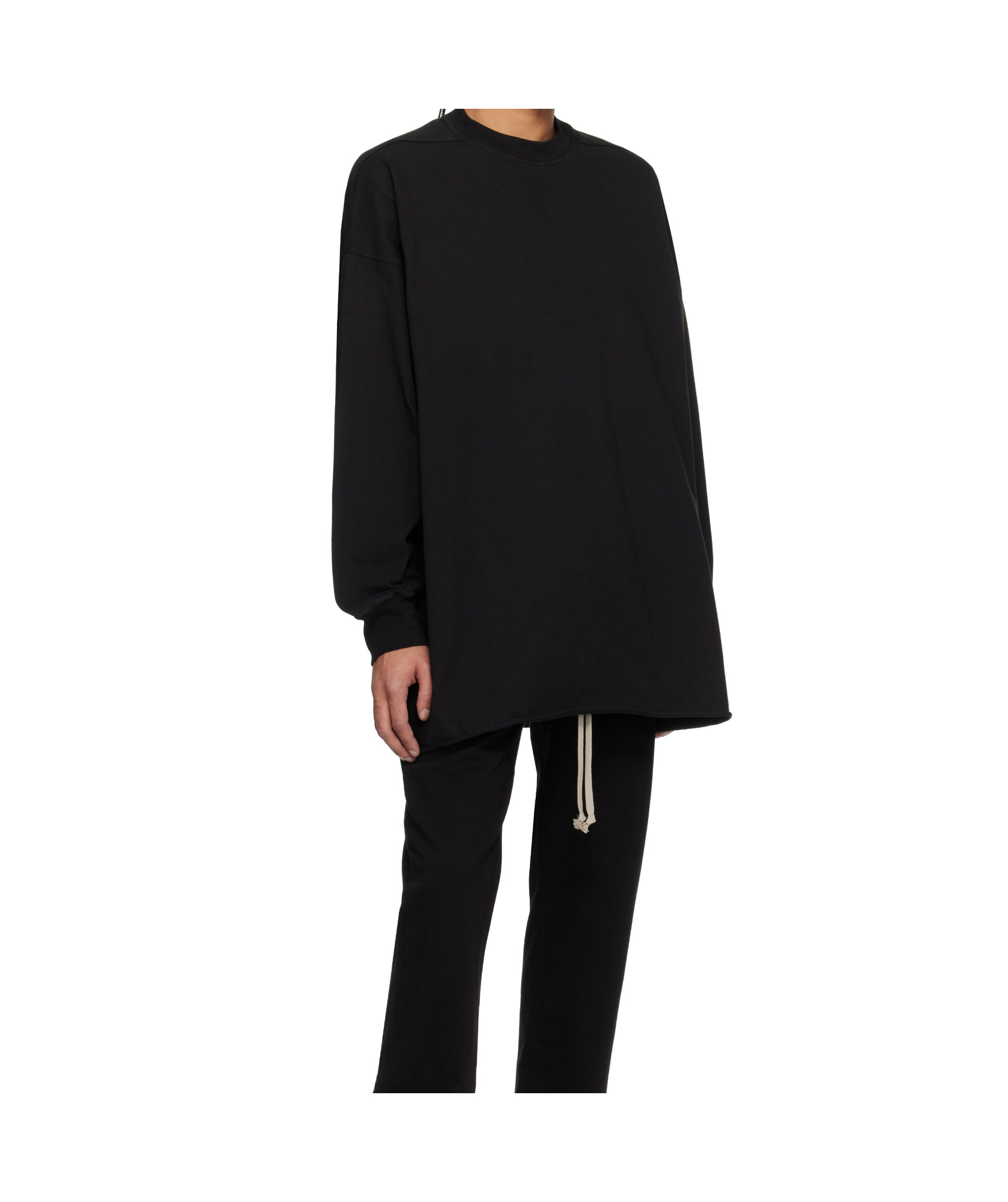 Rick Owens Drkshdw Black Hollywood Tommy Ls Sweat T-shirt In Black