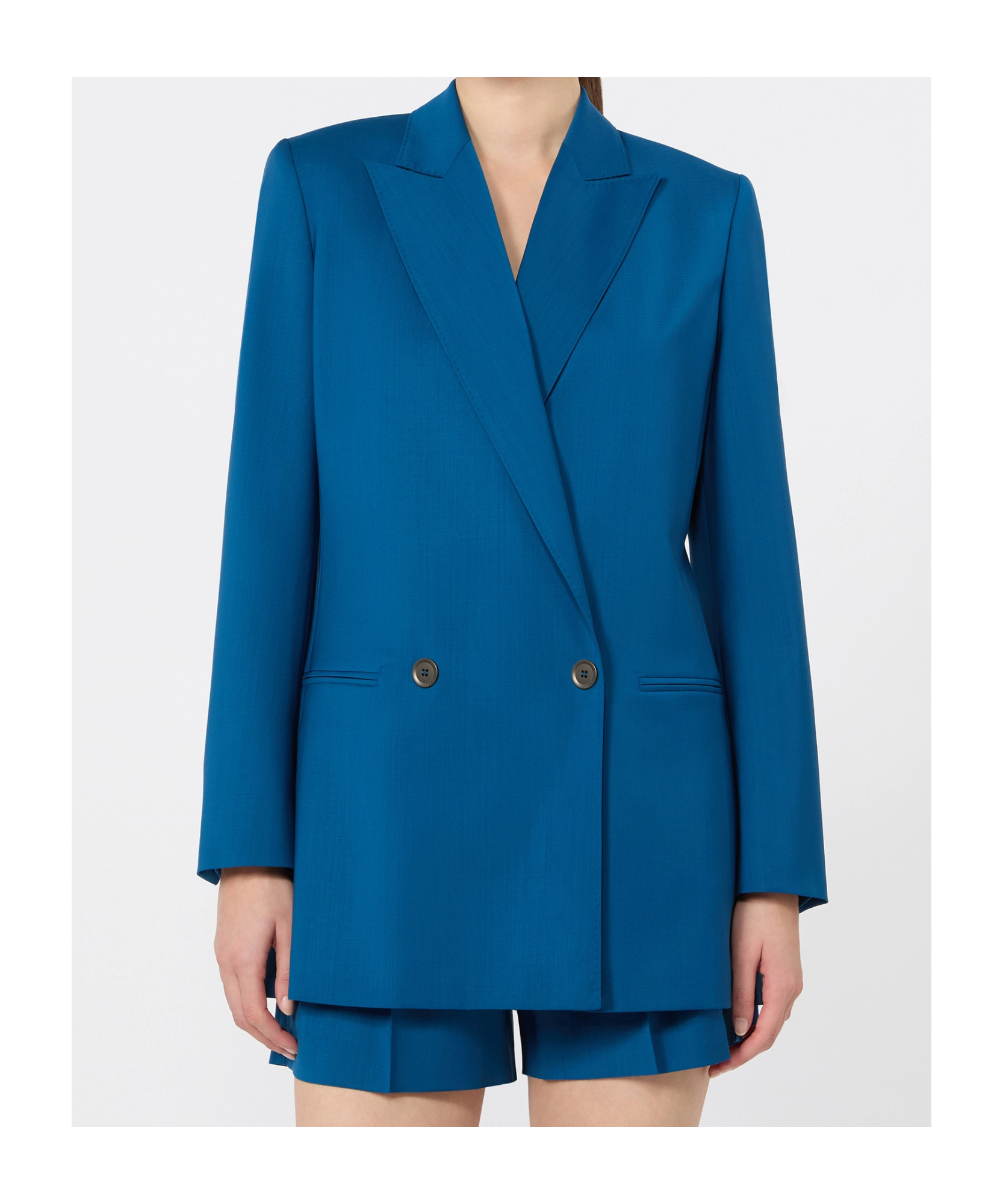 Max Mara Woollen Cloth Blazer - Navy In Multi