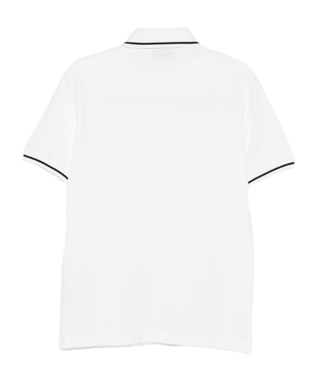 Emporio Armani Trimmed Cotton Polo Shirt In White