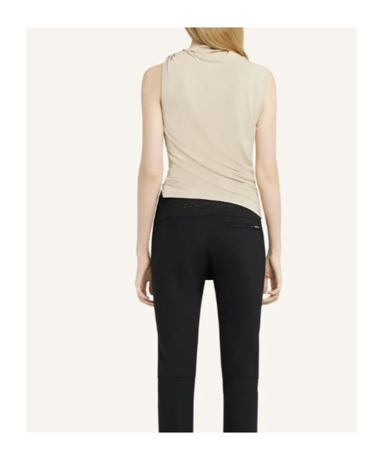 Courrèges Draped Asymmetric Sleeveless Top In Nude