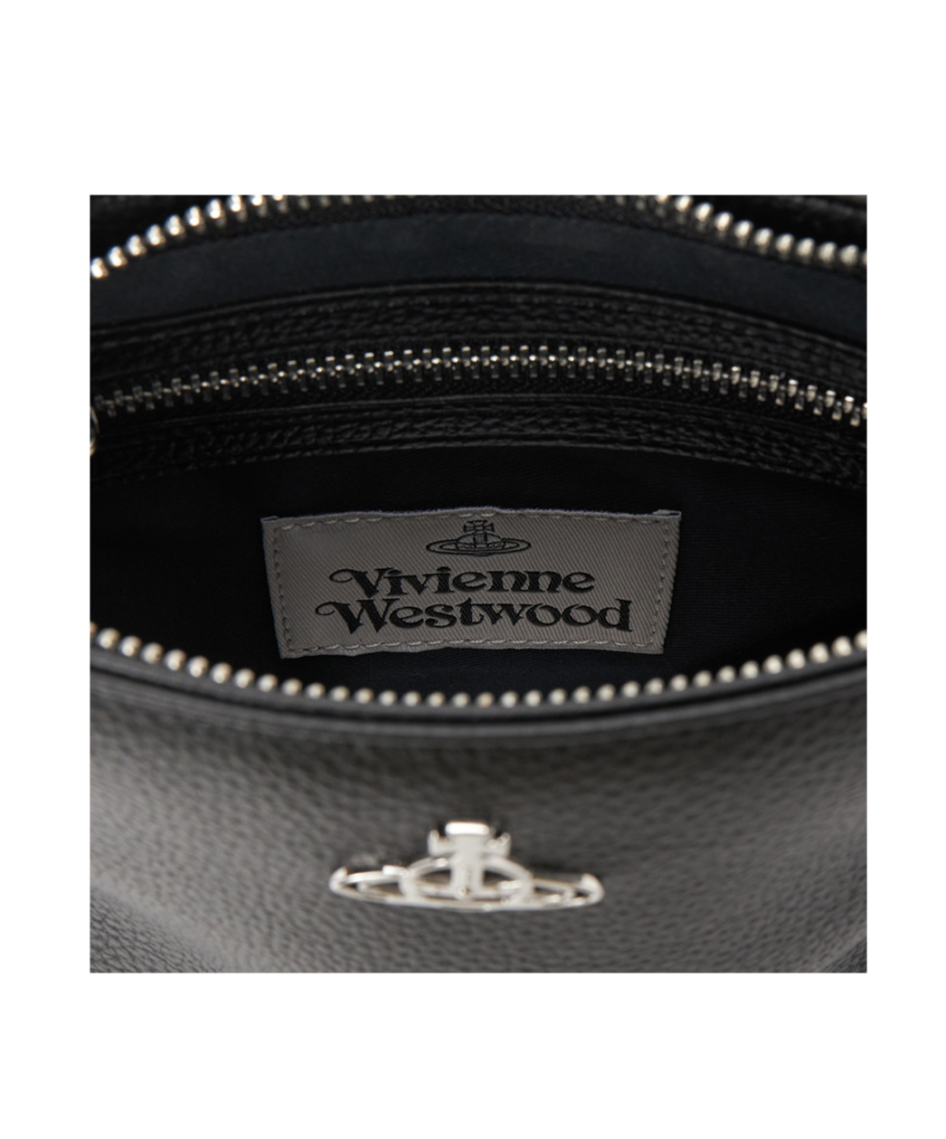 Vivienne Westwood Top Zipper Shoulder Bag In Black