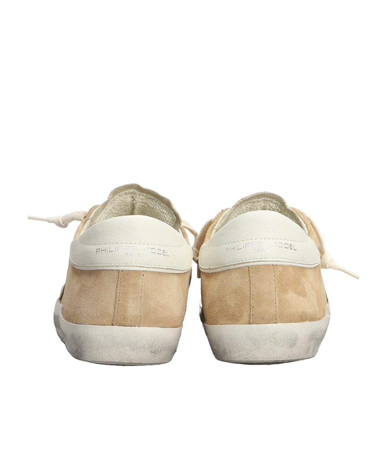 Philippe Model Prsx Low Sneakers In Leather Color Suede In Nude
