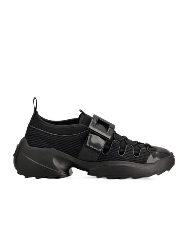 Roger Vivier Viv' On The Run Trekky Sneakers In Fabric And Patent Leather In Black